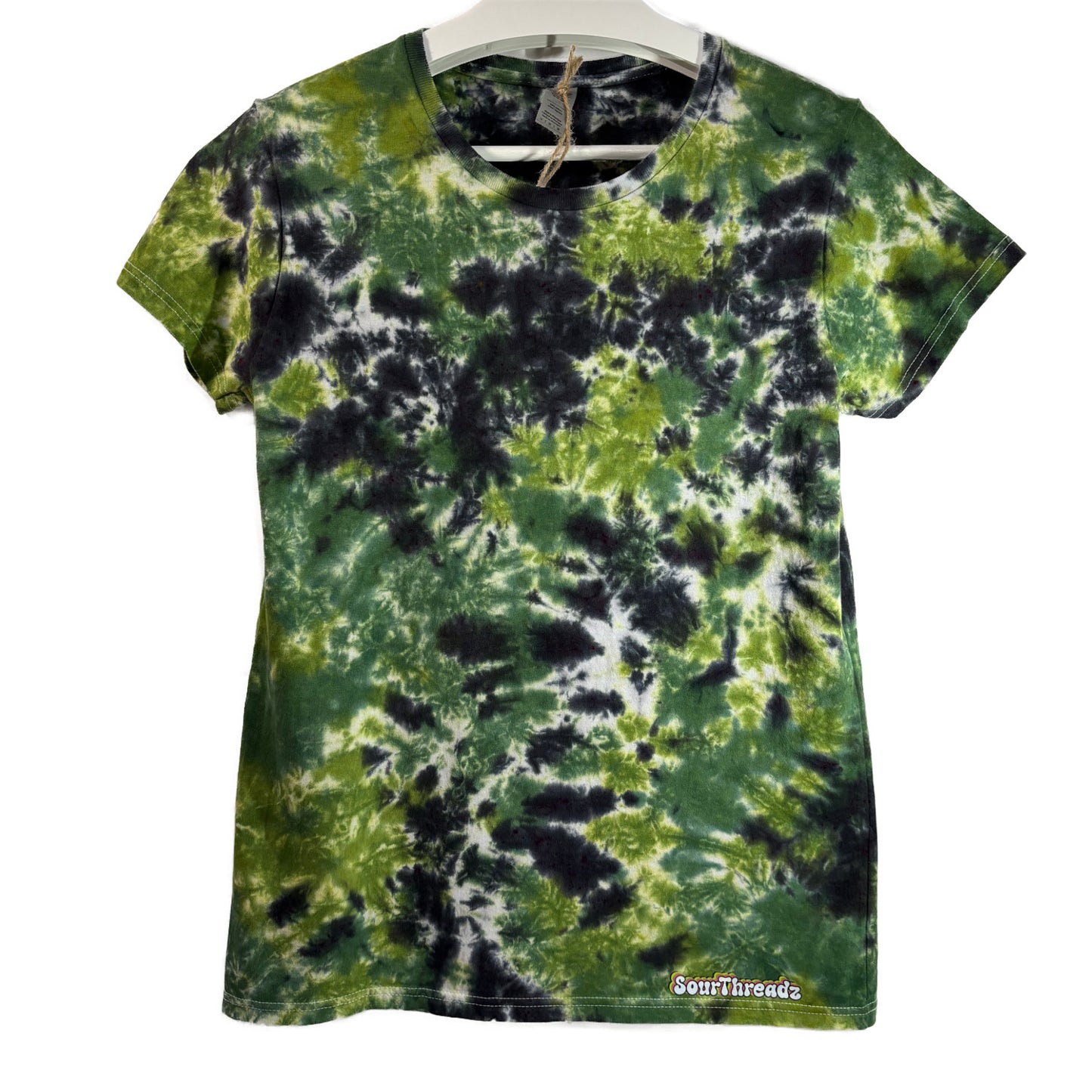 Dark Forest Pulse Scrunch Tie-Dye T-shirt #005 Women's Medium Heavy Cotton