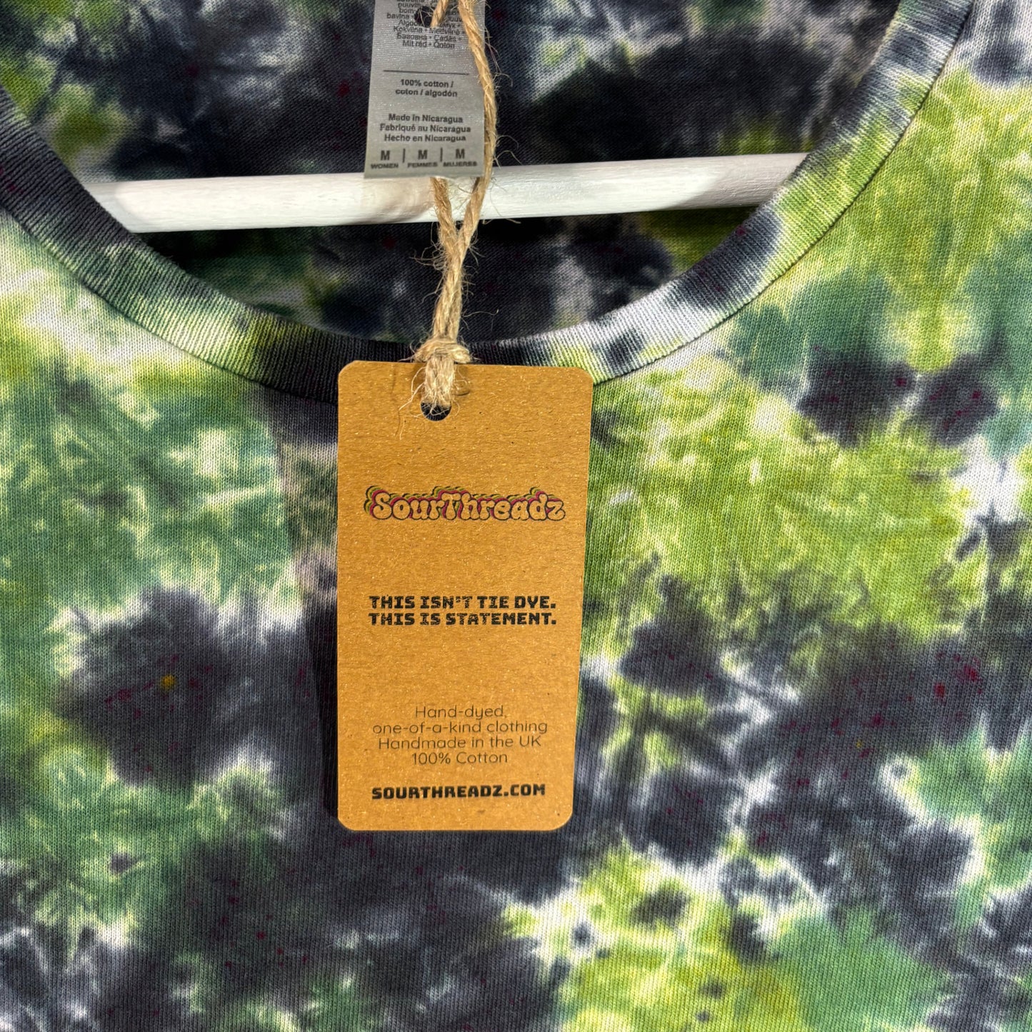 Dark Forest Pulse Scrunch Tie-Dye T-shirt #005 Women's Medium Heavy Cotton