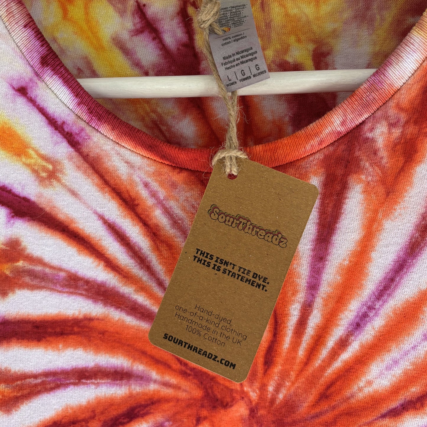 Women's Large Tie-Dye T-shirt #008 - Heatshock Spiral