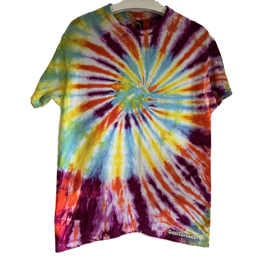 Men's Unisex Medium Tie-Dye T-shirt #014 - Candy Vortex Spiral