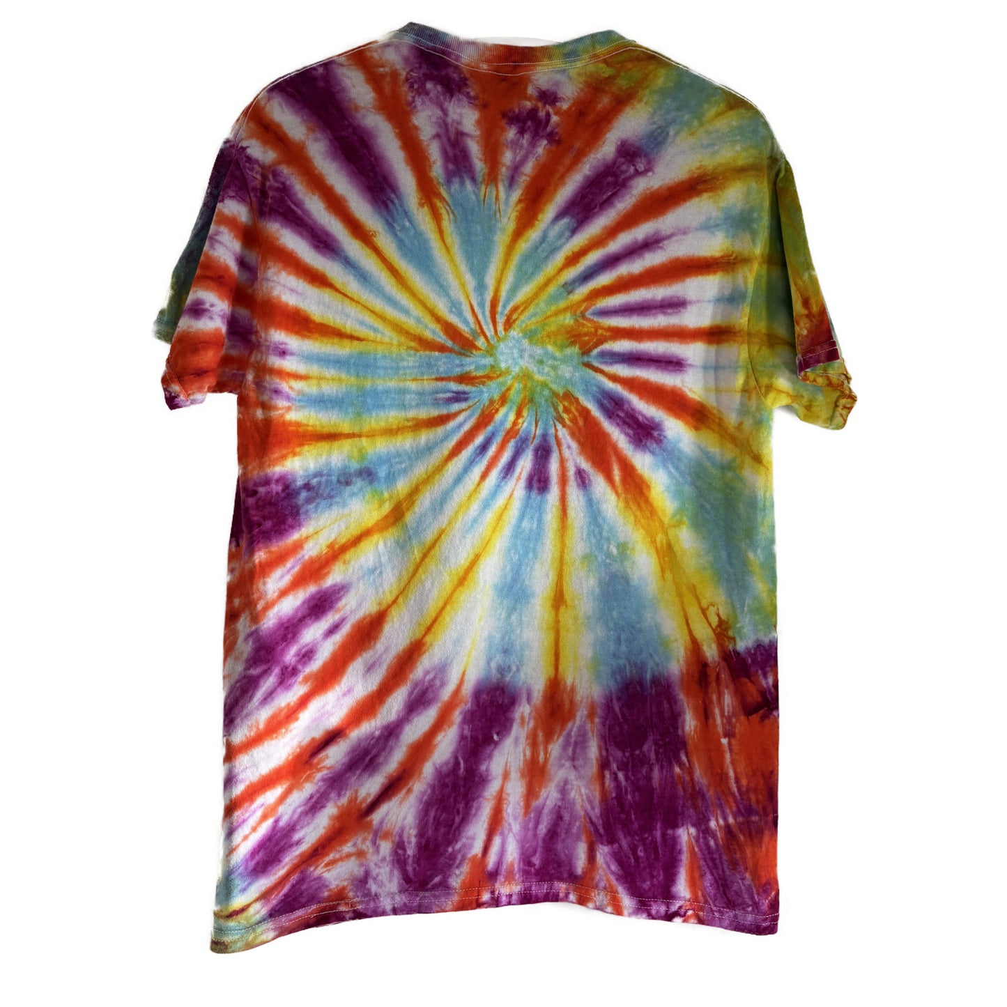 Men's Unisex Medium Tie-Dye T-shirt #014 - Candy Vortex Spiral