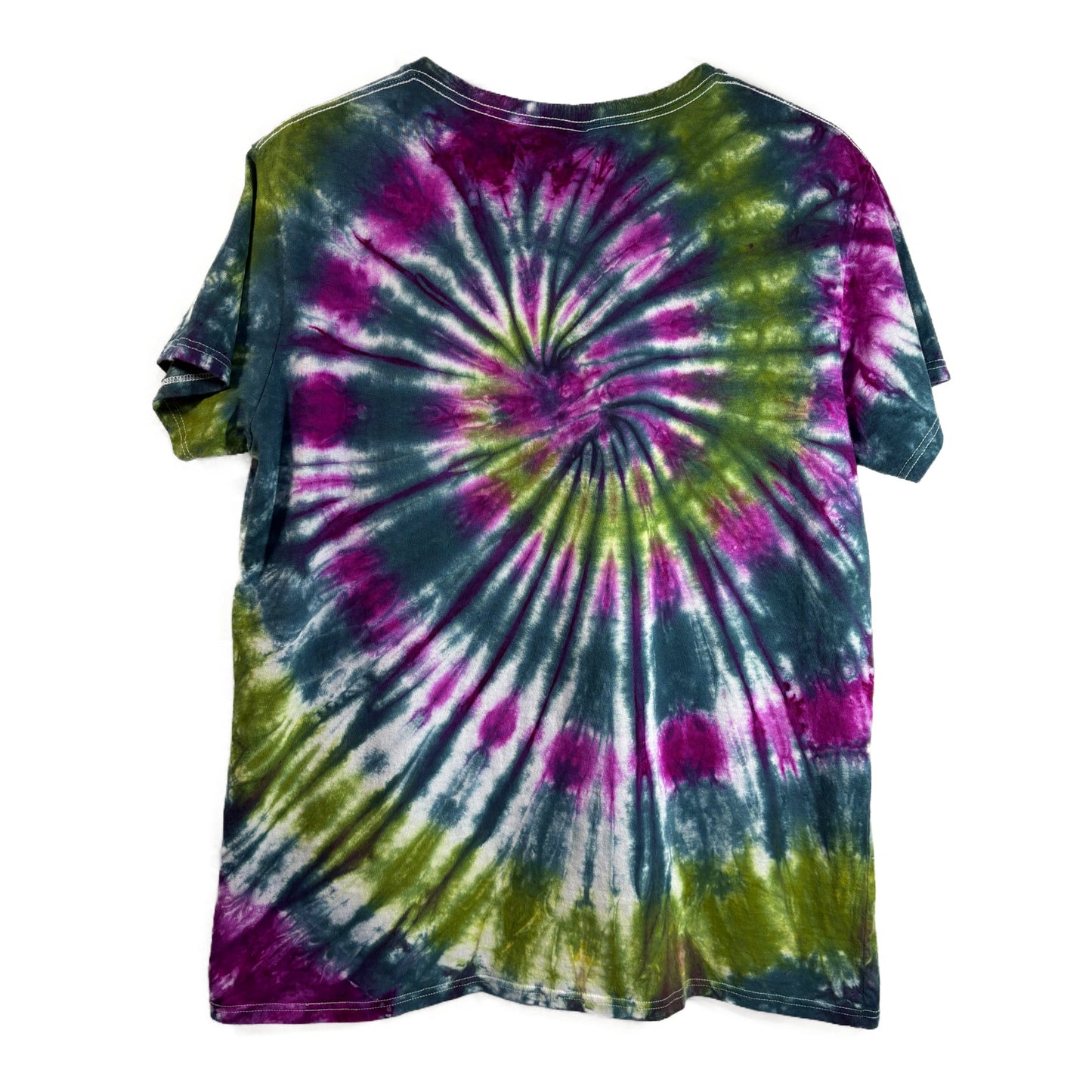 Women's Extra Large Tie-Dye T-shirt #009 - Prism Roots Spiral