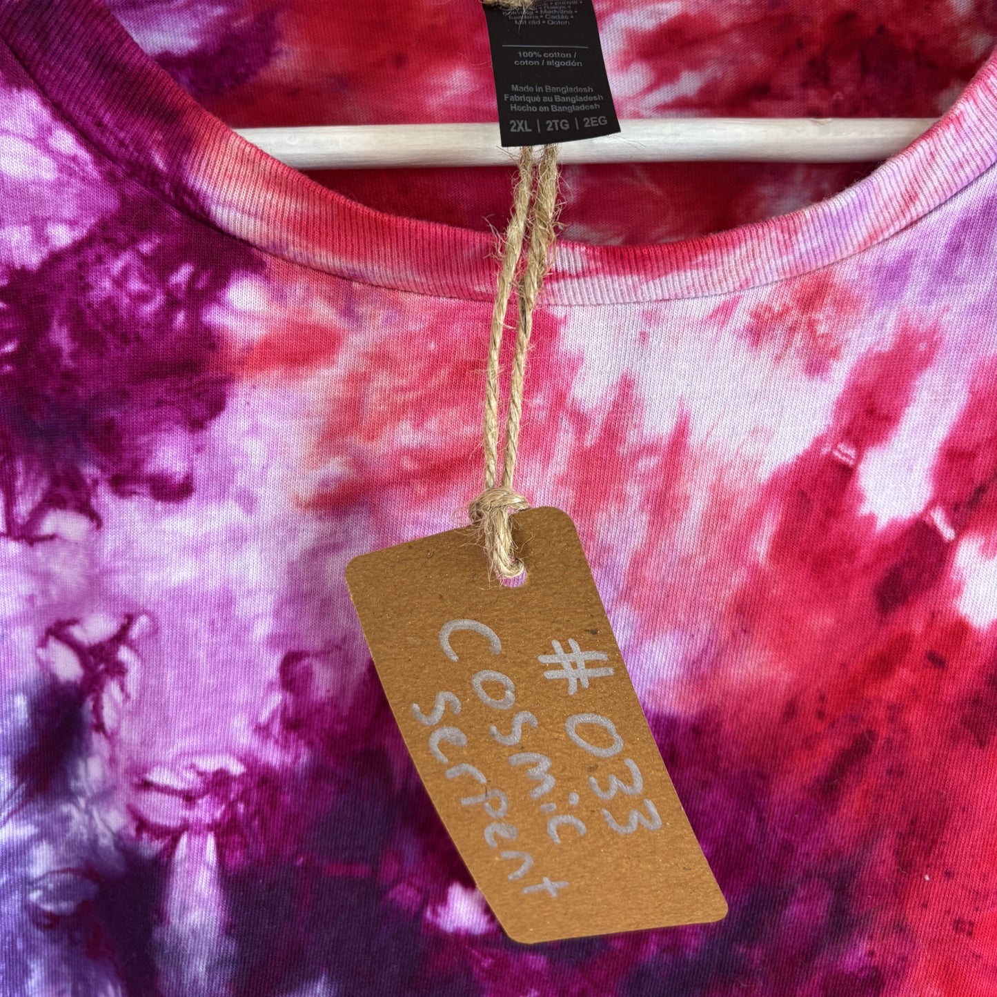 Cosmic Serpent Tie-Dye T-shirt #033 Men's Unisex XXL Soft Cotton
