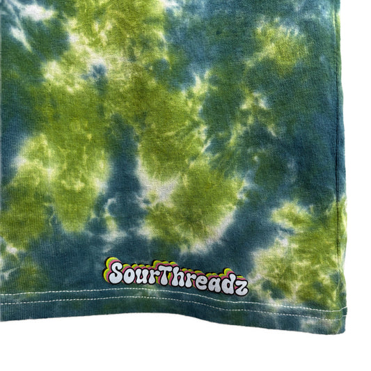 Women's Extra Large Tie-Dye T-shirt #010 - Tropic Glitch Ying