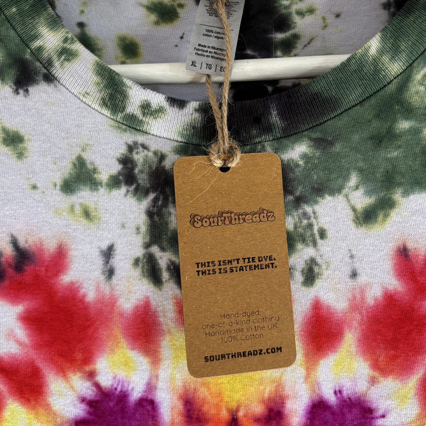Men's Unisex Extra Large Tie-Dye T-shirt #026 - Lotus Pulse Mandala