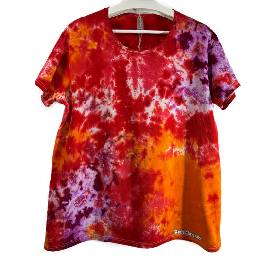 Women's XXL Tie-Dye T-shirt #051 - Lava Candy