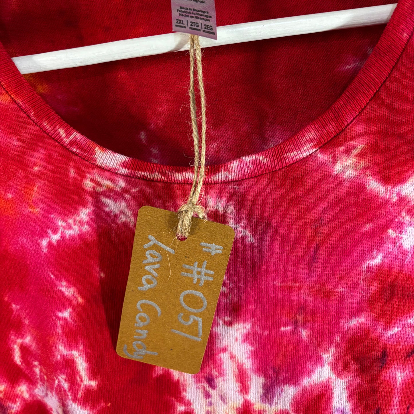 Women's XXL Tie-Dye T-shirt #051 - Lava Candy