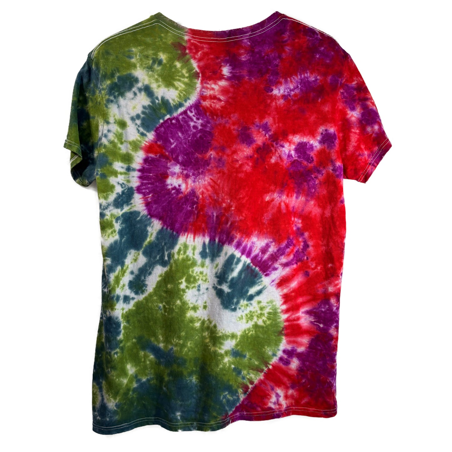 Women's Extra Large Tie-Dye T-shirt #010 - Tropic Glitch Ying