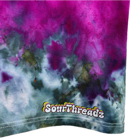 Women's XXL Tie-Dye T-shirt #012 - Ice Flora Scrunch