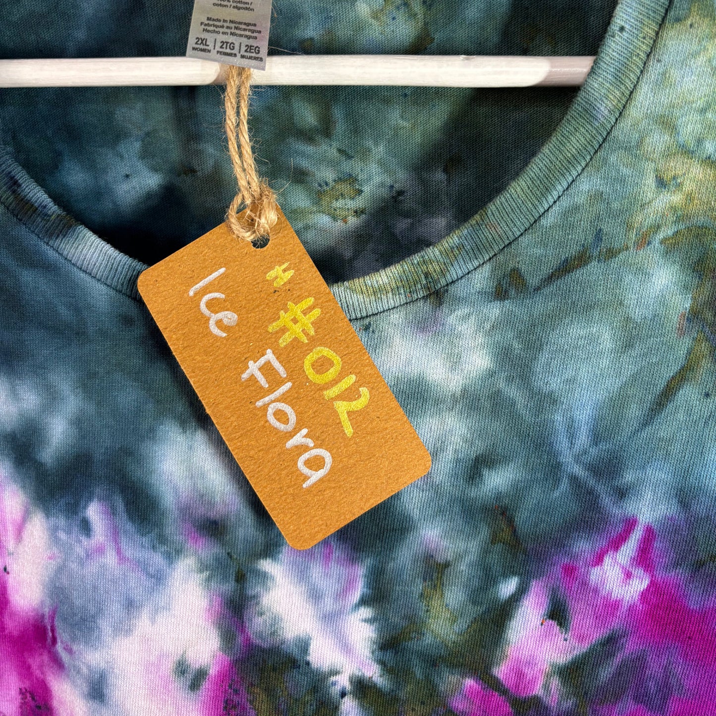 Ice Flora Scrunch Tie-Dye T-shirt #012 Women's XXL Heavy Cotton