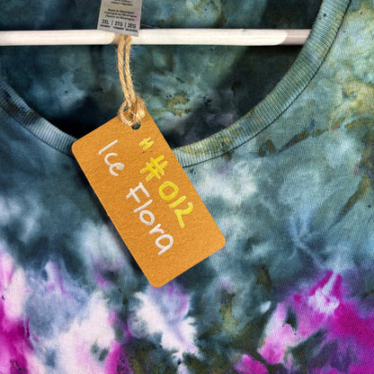 Ice Flora Scrunch Tie-Dye T-shirt #012 Women's XXL Heavy Cotton