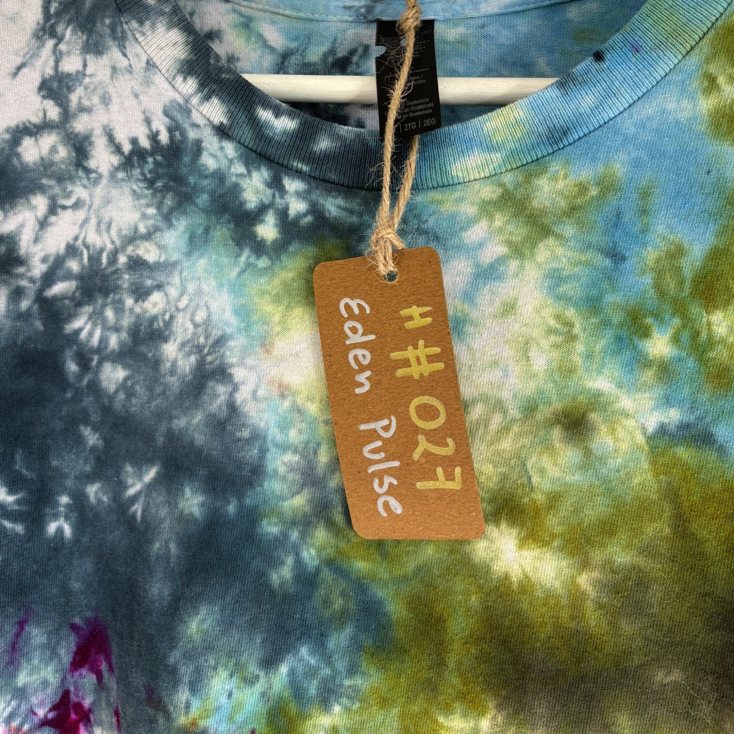 Men's Unisex XXL Tie-Dye T-shirt #027 - Eden Pulse Scrunch
