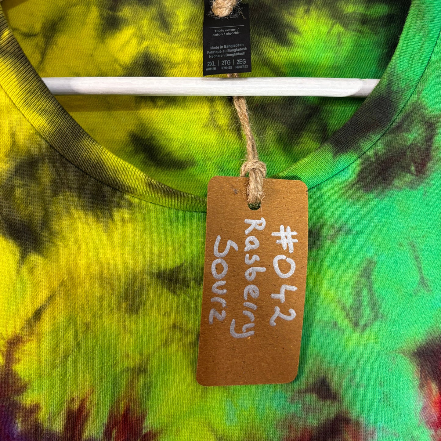 Women's XXL Tie-Dye T-shirt #042 - Rasberry Sours