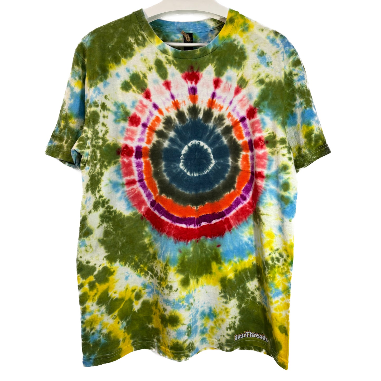Men's Unisex Large Tie-Dye T-shirt #043 - Meadows Gaze Bulls Eye