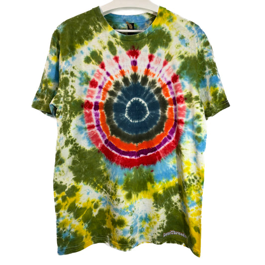 Men's Unisex Large Tie-Dye T-shirt #043 - Meadows Gaze Bulls Eye