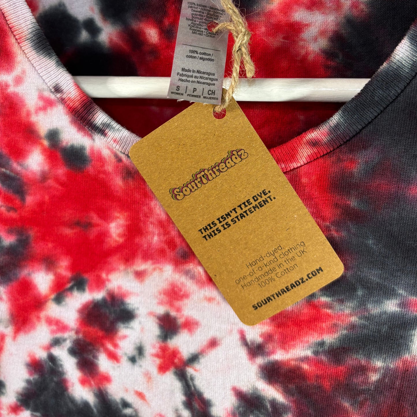 Bloodstain Rave Scrunch Tie-Dye T-shirt #002 Women's Small Heavy Cotton