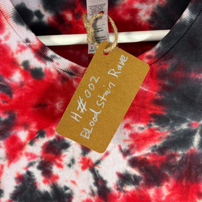Bloodstain Rave Scrunch Tie-Dye T-shirt #002 Women's Small Heavy Cotton