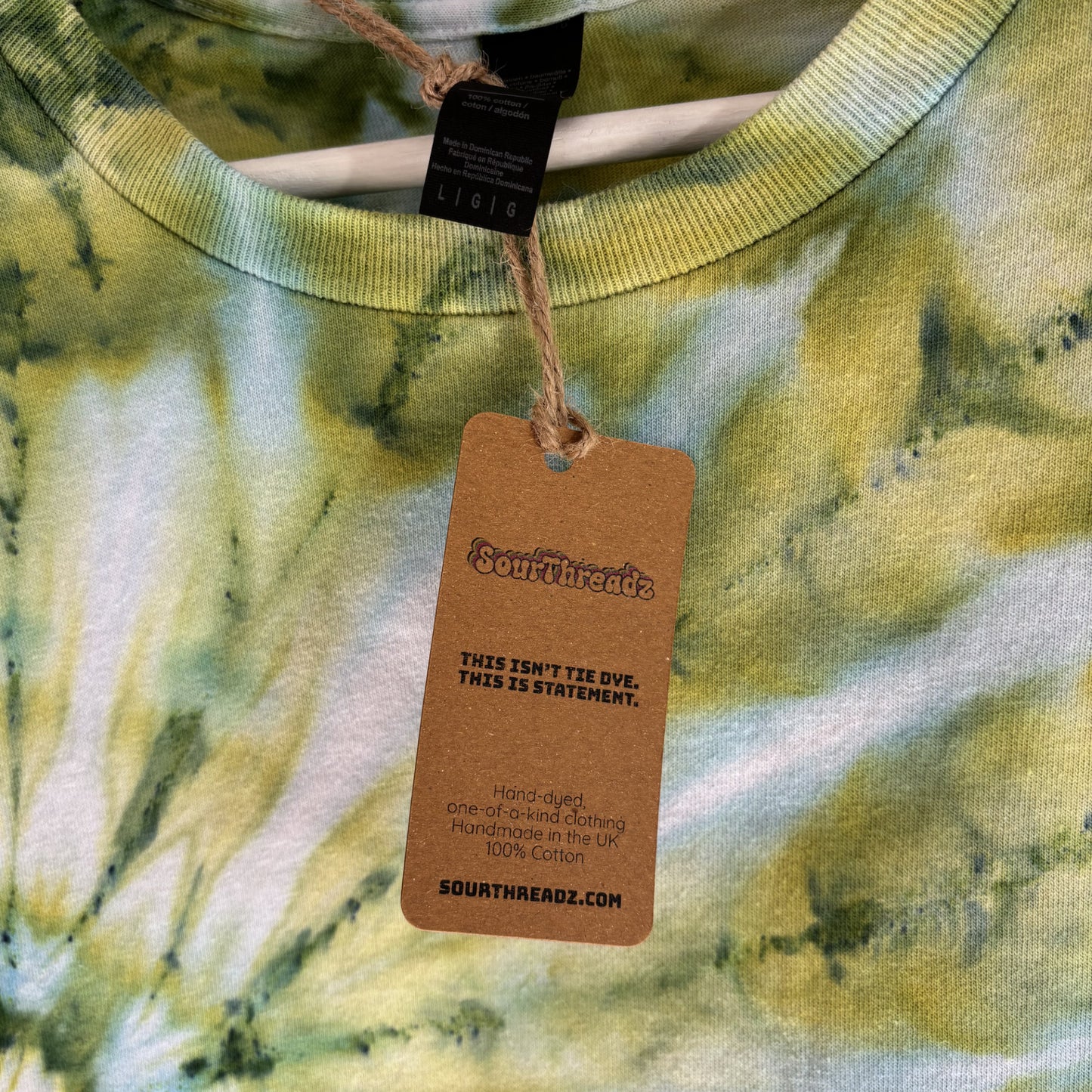 Men's Unisex Large Tie-Dye T-shirt #021 - Dreamshell Pulse Ice Spiral