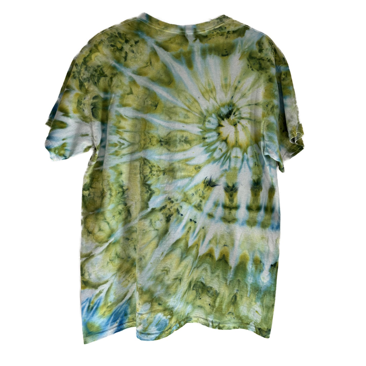 Men's Unisex Large Tie-Dye T-shirt #021 - Dreamshell Pulse Ice Spiral