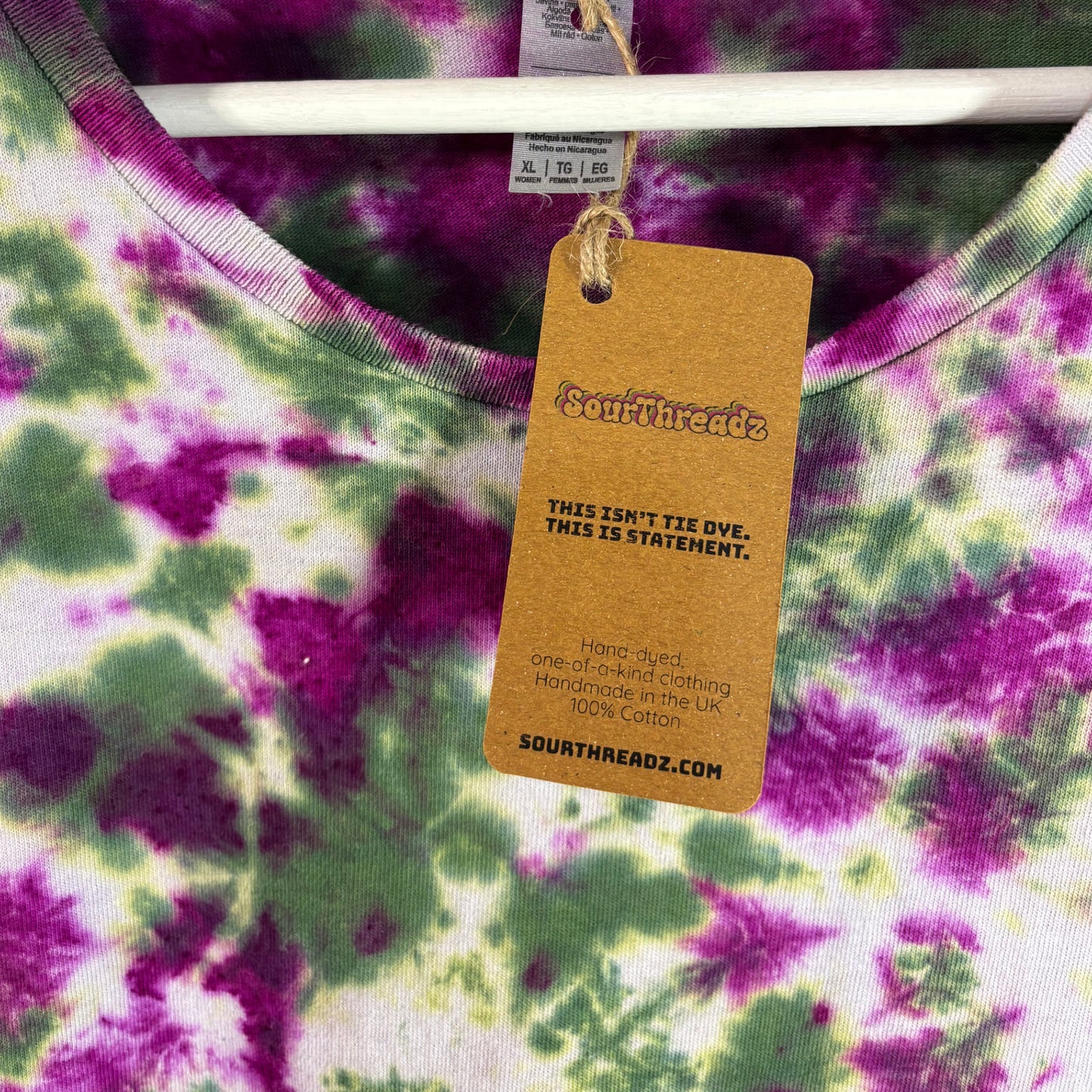 Women's Extra Large Tie-Dye T-shirt #011 - Witchbloom Scrunch