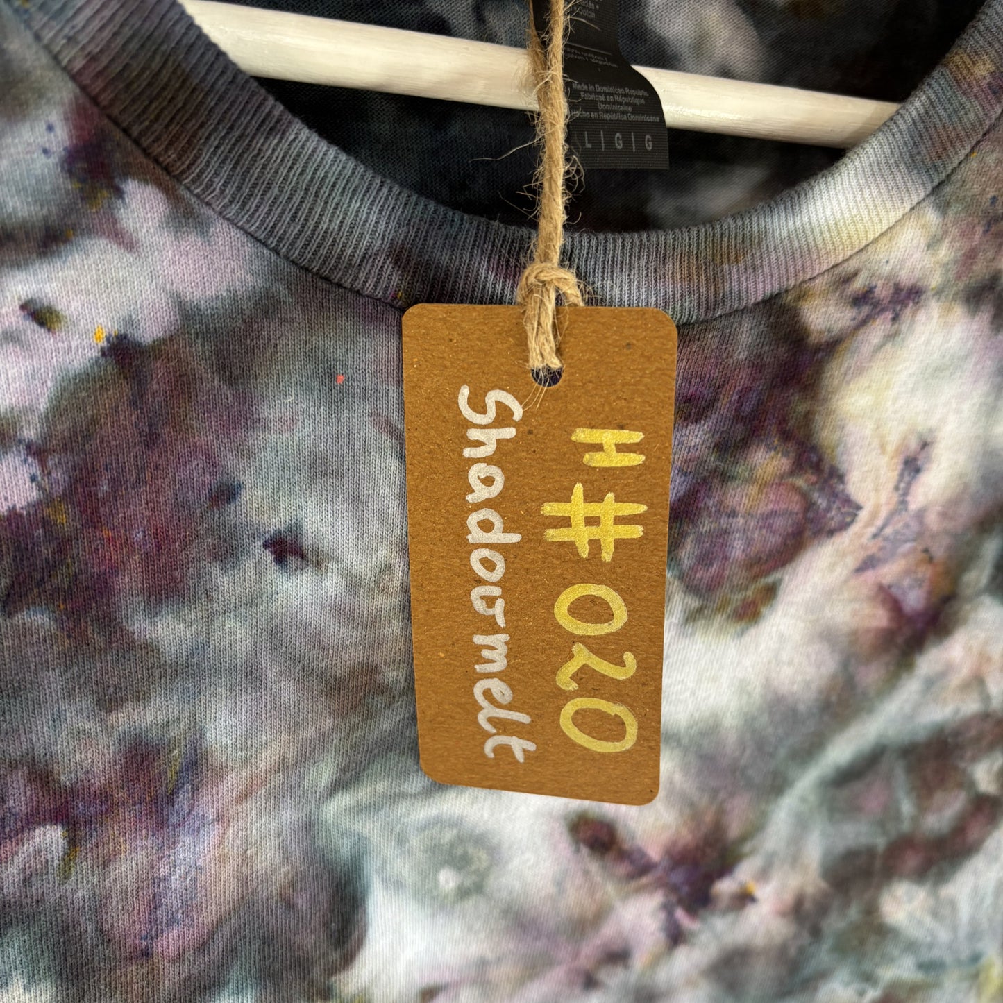 Shadowmelt Ice Scrunch Tie-Dye T-shirt #020 Men's Unisex Large Heavy Cotton