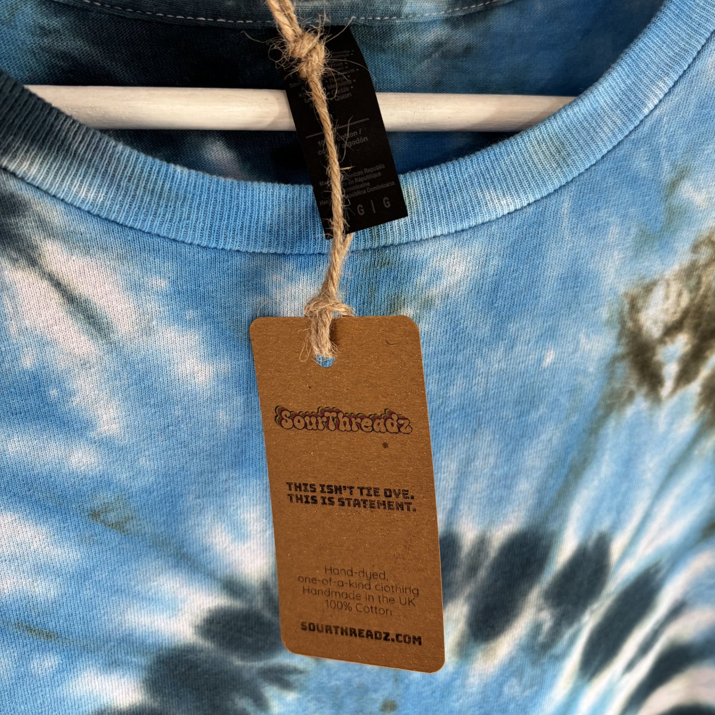 Men's Unisex Large Tie-Dye T-shirt #019 - Neon Reef Spiral