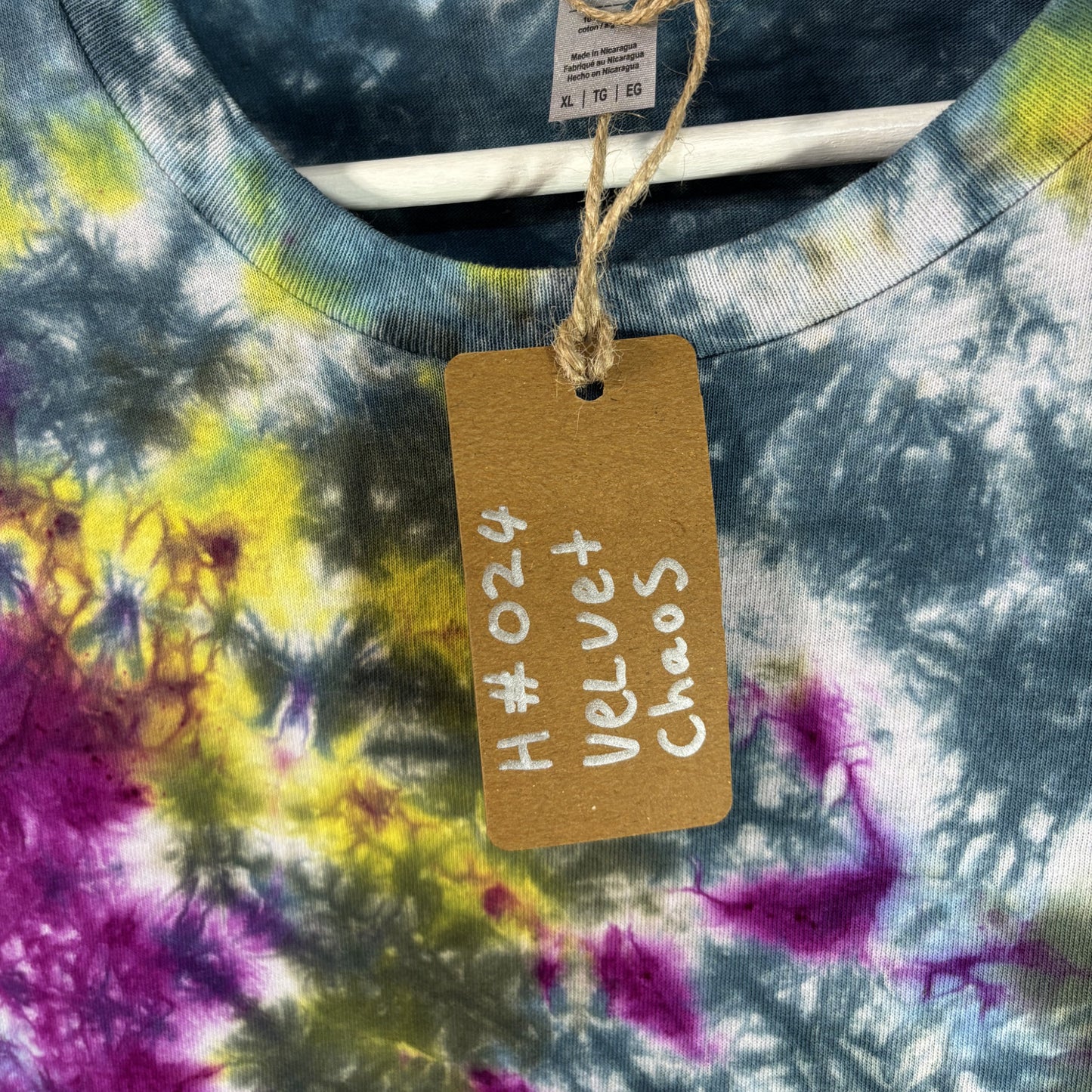 Velvet Chaos Tie-Dye T-shirt #024 Men's Unisex XL Heavy Cotton