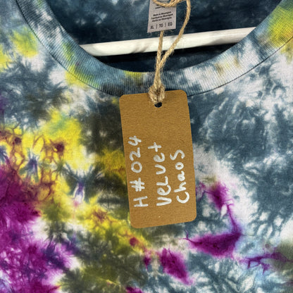 Velvet Chaos Tie-Dye T-shirt #024 Men's Unisex XL Heavy Cotton