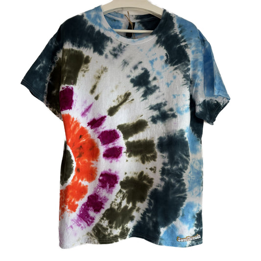Men's Unisex Large Tie-Dye T-shirt #018 - Rogue Blossom Bullseye