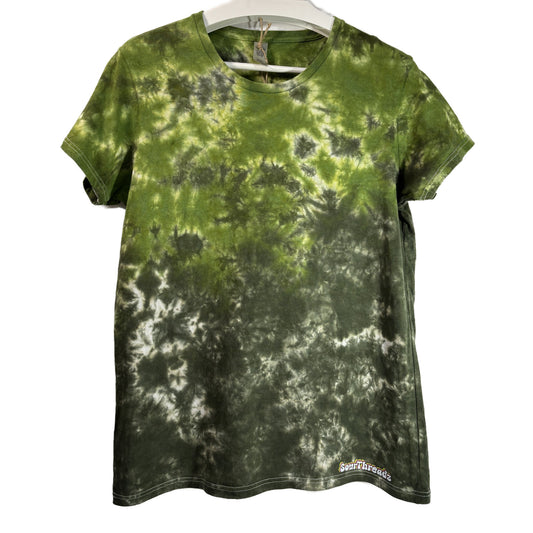 Women's Large Tie-Dye T-shirt #007 - Mosswave Scrunch