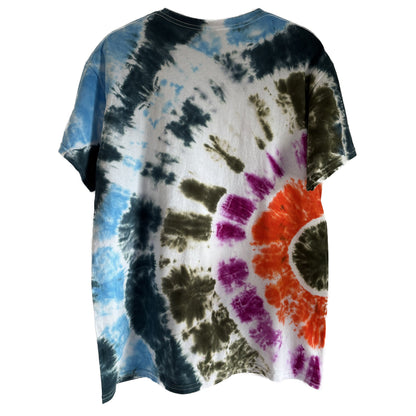 Rogue Blossom Bullseye Tie-Dye T-shirt #018 Men's Unisex Large Heavy Cotton