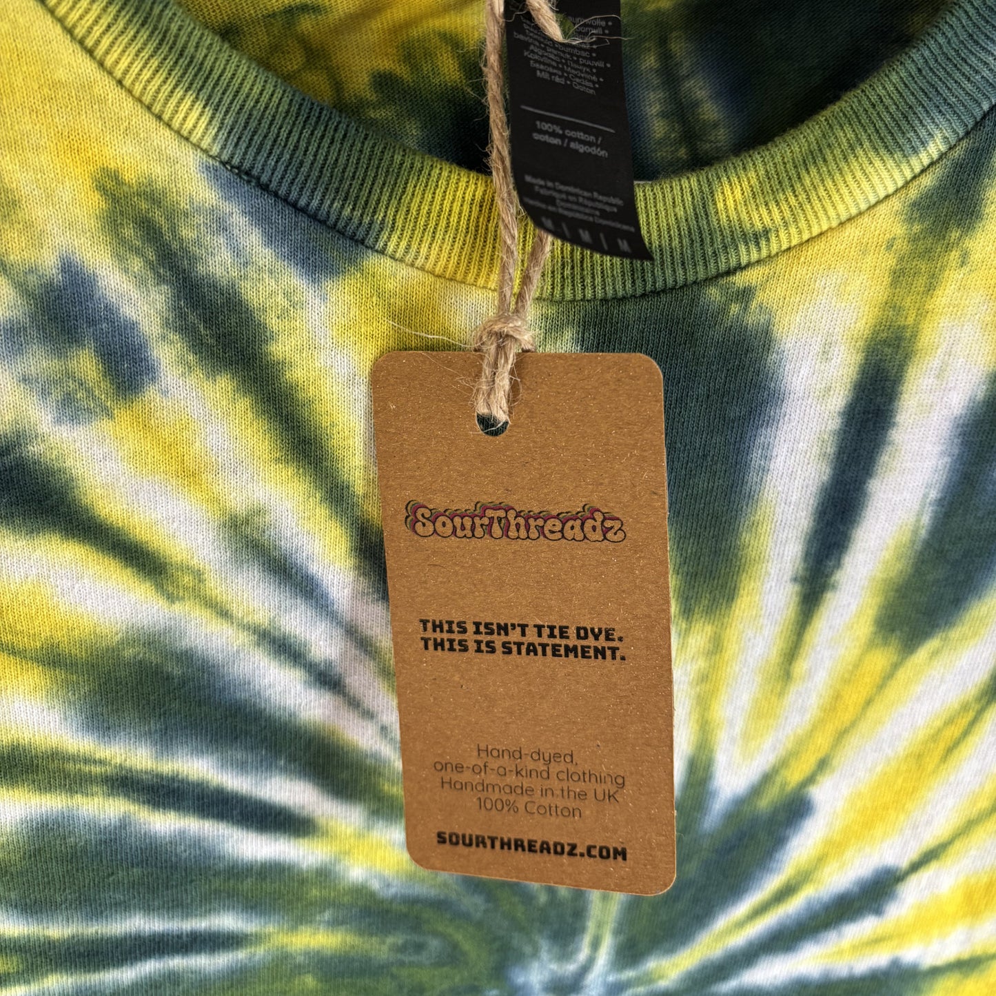 Men's Unisex Medium Tie-Dye T-shirt #016 - Solar Tides Spiral