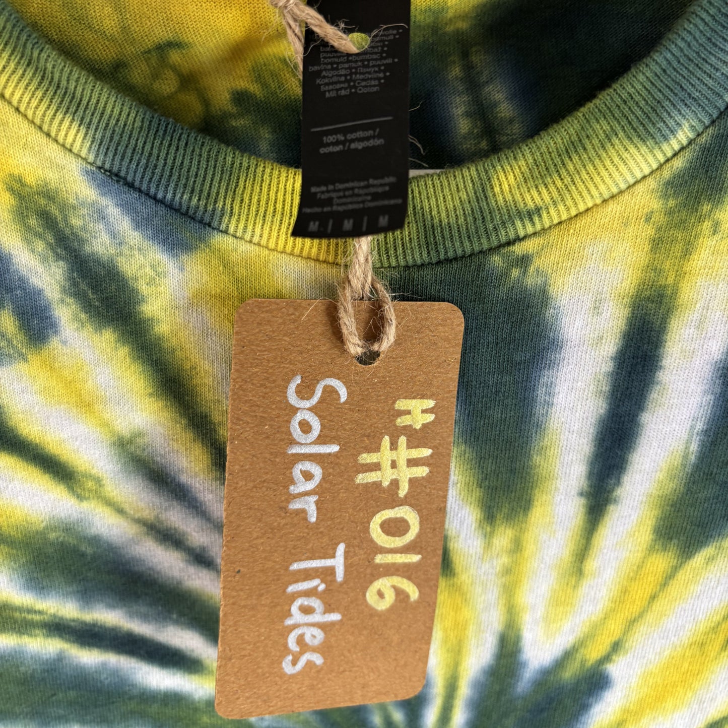 Men's Unisex Medium Tie-Dye T-shirt #016 - Solar Tides Spiral