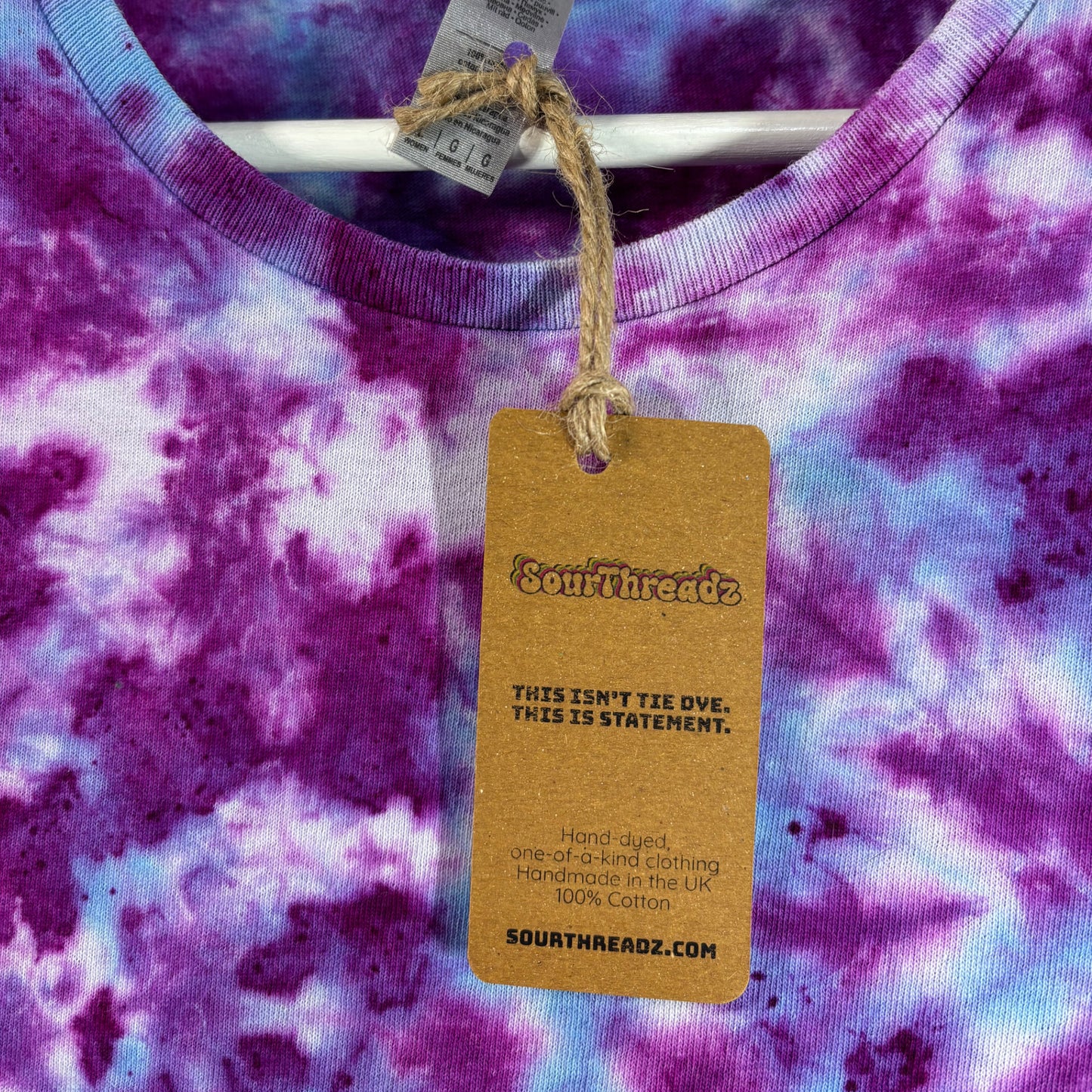 Women's Large Tie-Dye T-shirt #006 - Glitch Candy Scrunch