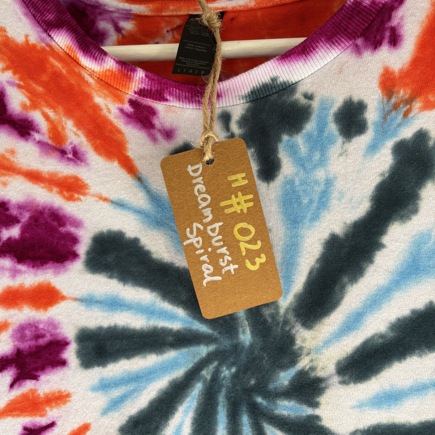 Dreamburst Spiral Tie-Dye T-shirt #023 Men's Unisex Large Heavy Cotton