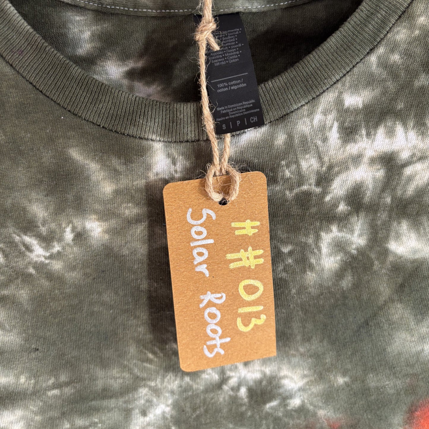 Men's Unisex Small Tie-Dye T-shirt #013 - Solar Roots Scrunch