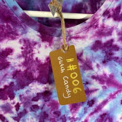 Glitch Candy Scrunch Tie-Dye T-shirt #006 Women's Large Heavy Cotton