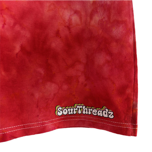 Women's Medium Tie-Dye T-shirt #004 - Blood Moon Drip Scrunch
