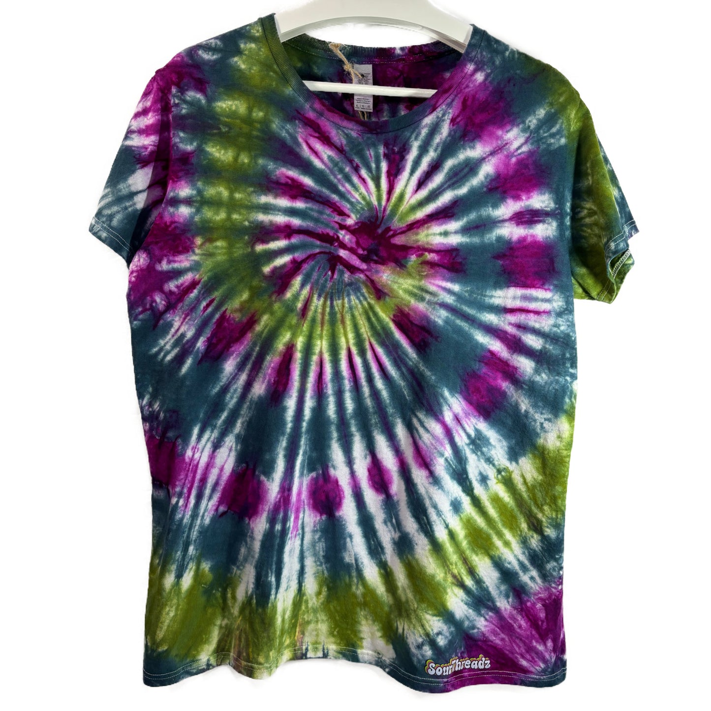 Women's Extra Large Tie-Dye T-shirt #009 - Prism Roots Spiral