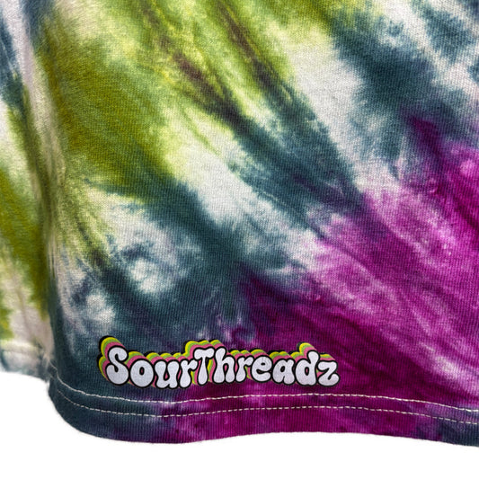 Women's Extra Large Tie-Dye T-shirt #009 - Prism Roots Spiral